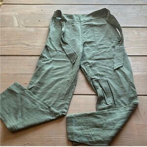 Forest Green, side zipper pant. brand : Leith